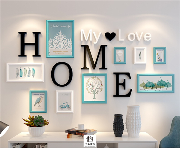 幾何圖形拼貼照片墻，美觀又有趣