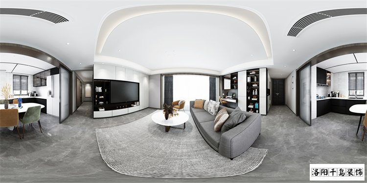 洛陽建業(yè)科技城130㎡現(xiàn)代簡約無主燈設計案例