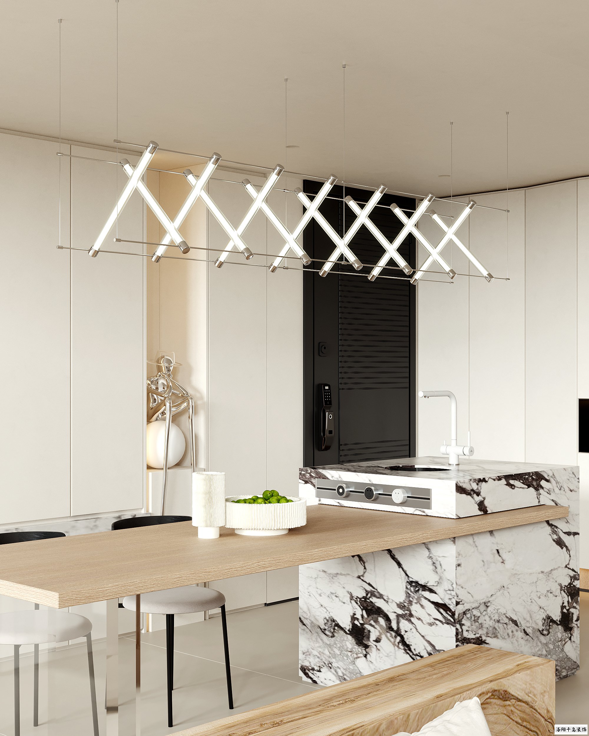 洛陽(yáng)極簡(jiǎn)風(fēng)餐廳裝修案例